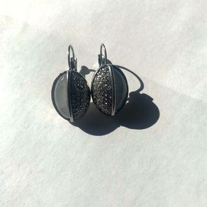 Lia Sophia Kiam Family moonstone and pave crystal earrings